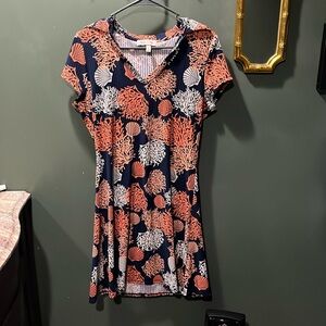 Coral and seashell dress